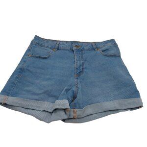 Serra Bermuda Jean Shorts Women's 12 Blue Medium Wash Stretch Cuffed